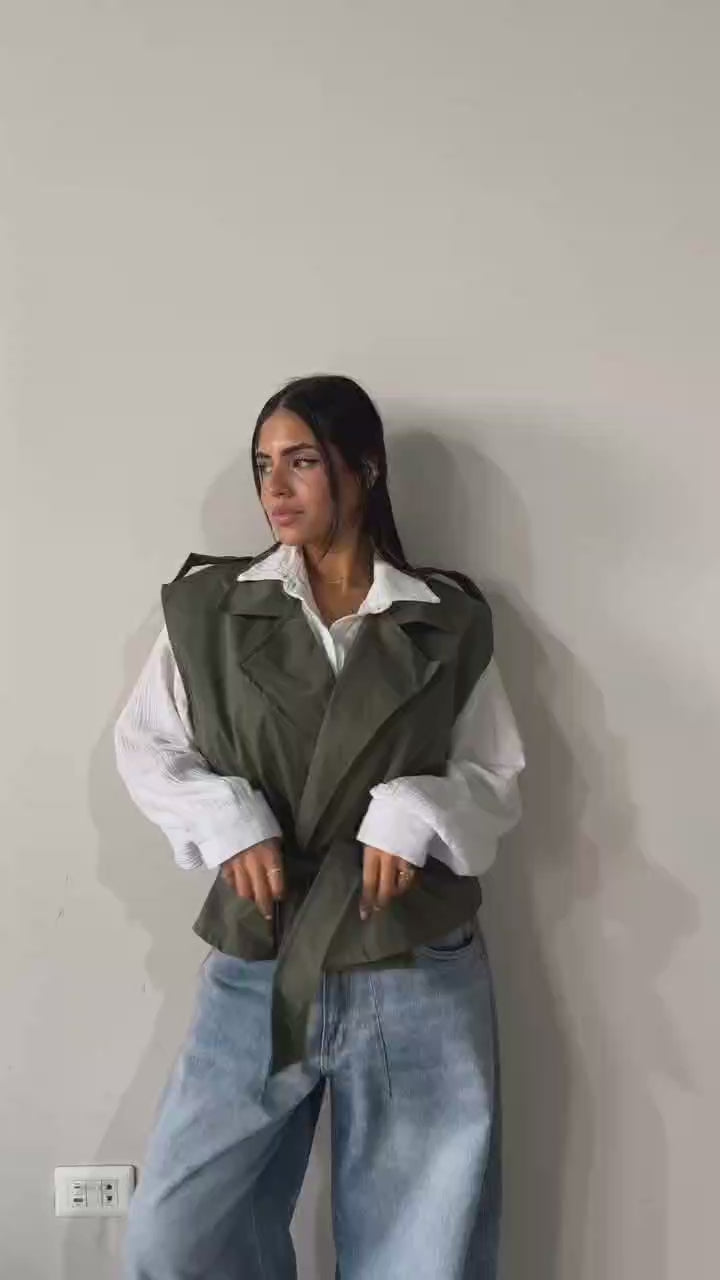 Belted Trench Vest