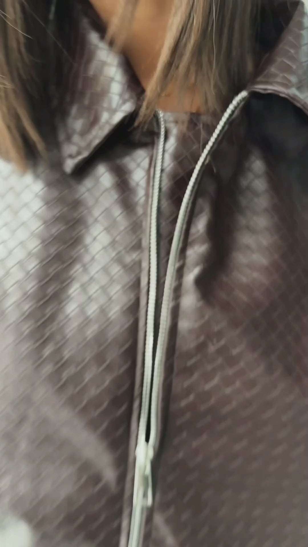 Croc-Effect Leather Zip-Up Vest