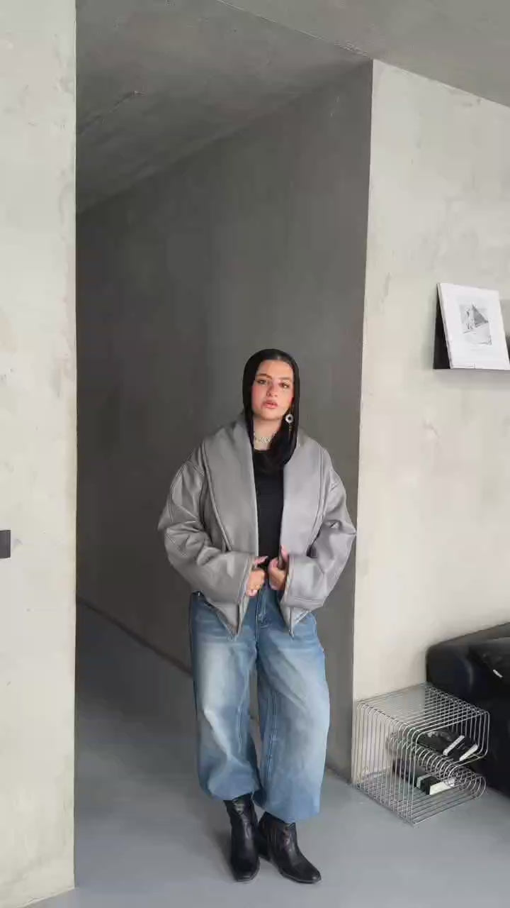 Oversized Shawl-Collar Jacket