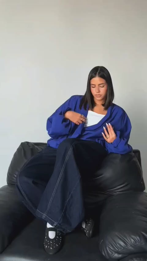 Draped Balloon-Sleeve Jacket