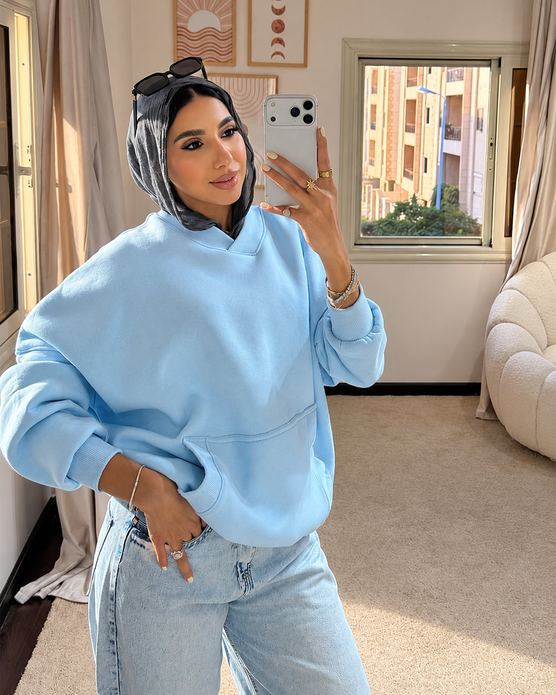 V-Neck Oversized Hoodie
