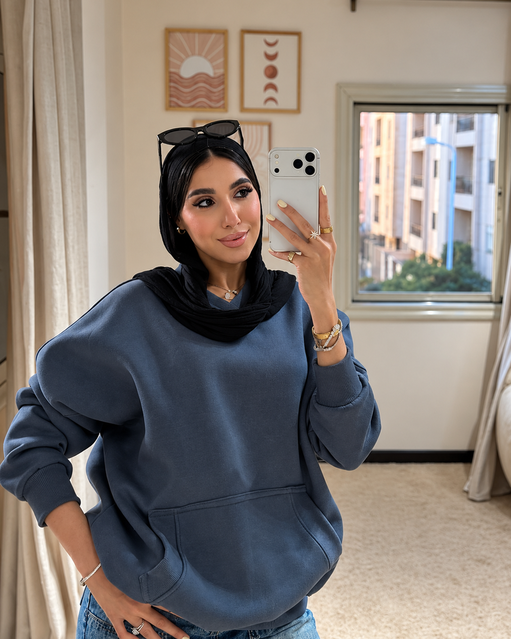 V-Neck Oversized Hoodie
