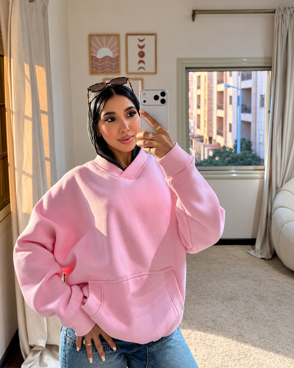V-Neck Oversized Hoodie