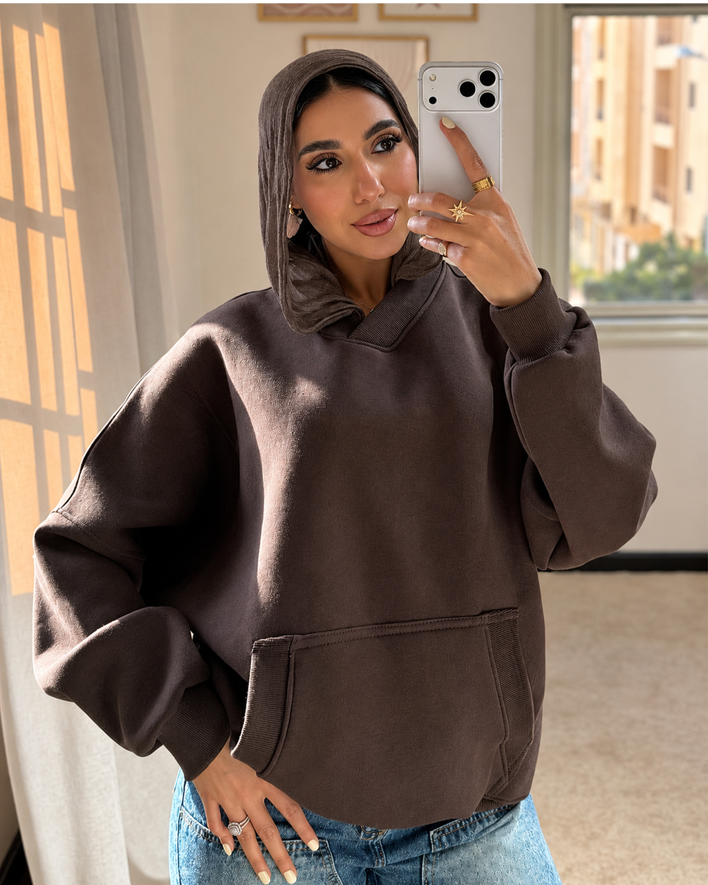 V-Neck Oversized Hoodie