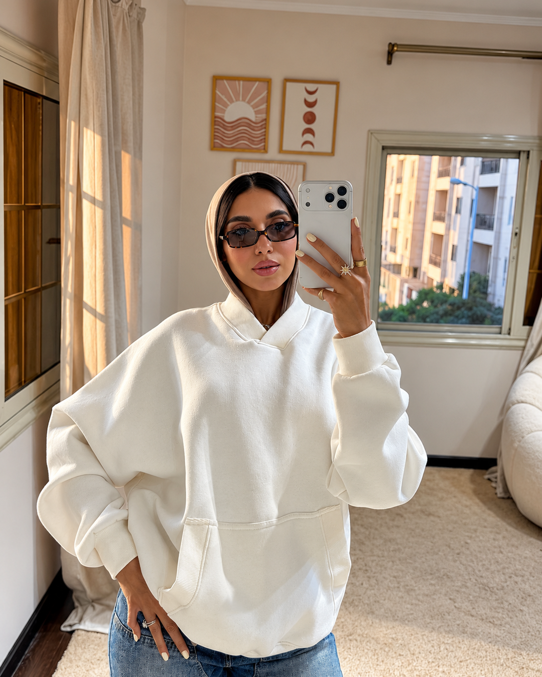 V-Neck Oversized Hoodie