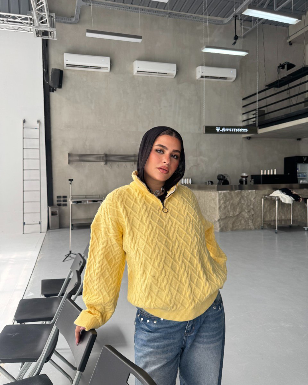 Cable Knit Quarter Zip Hoodie